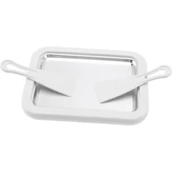 Glassrulle Gör-det-själv-hantverk Ej inkoppling krävs Stor storlek rostfritt stål rullad glassmaskin med plastspade Vit