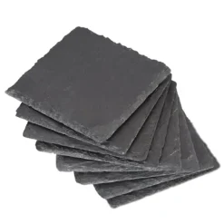 Glasunderlägg set, 0,2x10x10 cm, Grå