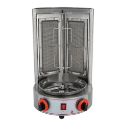 Grill, Elektrisk och Gas, 360° Rotera,Silver