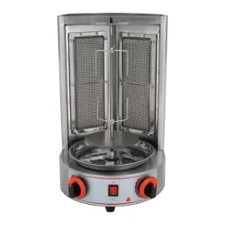 Grill, Elektrisk och Gas, 360° Rotera,Silver