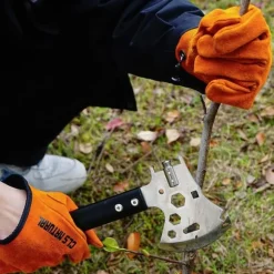 Grillhandskar i spaltläder värmeisolerande skållningsskyddande handskar