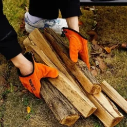 Grillhandskar i spaltläder värmeisolerande skållningsskyddande handskar