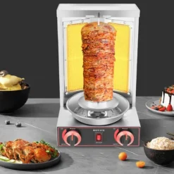 Grillmaskin, 3000W effekt, 360° roterbar, 12 kg kapacitet, rostfritt stål, infraröd uppvärmning