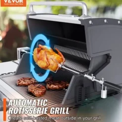 Grill Rotisserie Kit, 81,3x99,1 cm, Rostfritt stål, Elektrisk motor