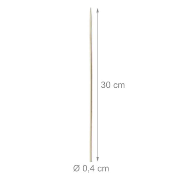Grillspett, Bambu, 30x0,4 cm, Natur