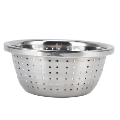 Grönsakstvättkorg Rostsäker multifunktions durkslag i rostfritt stål för kök Hushåll Silver18cm