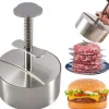 Hamburgarpress i rostfritt stål 304 – justerbar och hållbar köttpress , non-stick form för perfekta hamburgare