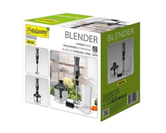 Hand blender Maestro MR-566 3-in-1 set 500 W Black