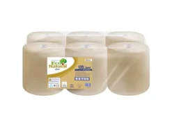 Handduksrulle, Lucart T3 Natural, 2-lagers, Midi, 140m x 19,9cm, Ø20cm, oblekt, återvunnet papper