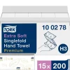 Handduk TORK Pre H3 2-lag vit 3000/fp