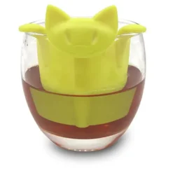 Hemmakontor Söt Kattformad Silikon Teinfuser Tesil Filter Teservis Tillbehör Grön