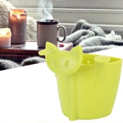 Hemmakontor Söt Kattformad Silikon Teinfuser Tesil Filter Teservis Tillbehör Grön