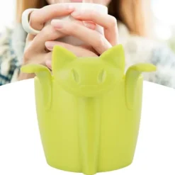 Hemmakontor Söt Kattformad Silikon Teinfuser Tesil Filter Teservis Tillbehör Grön