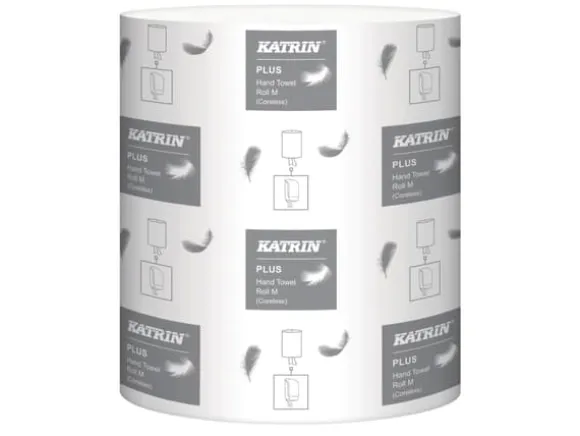 Håndklædepapir, Katrin 475355 Plus M Coreless, medium, pakke a 6 stk