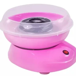 HOMCOM Sockervaddsmaskin - Rosa, Edelstahl & Plast, Kompakt & Lätt, 450-550W, Perfekt för hemmabruk