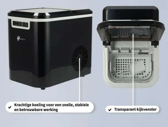 HomeTech Isbitarmaskin – Isbitsmaskin – 2,2 Liter – Svart
