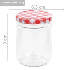 Honungsburkar - Living Syltburkar i glas med vita och röda lock 96 st 230 ml