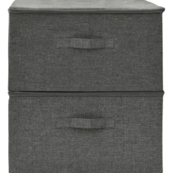 Hopfällbara förvaringslådor i tyg - Förvaringslösning | Färg: Antracit | Storlek: 43x34x23 cm | 2 st