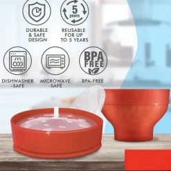 Hopfällbar Popcorn Maker skål - Gör popcorn i mikrovågsugnen - röd
