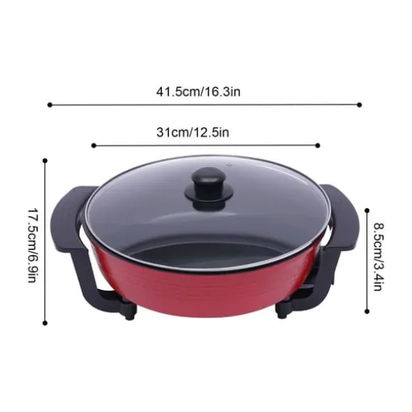 Hot Pot, 30,5 cm diameter, 1360W effekt, non-stick beläggning, flera temperaturinställningar, hållbar aluminiumkonstruktion