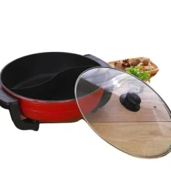 Hot Pot, Högkvalitativ aluminium, Kastrullens diameter 30 cm, Djup 10 cm, 1360W effekt, 360° uppvärmning