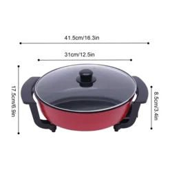 Hot Pot, Högkvalitativ aluminium, Kastrullens diameter 30 cm, Djup 10 cm, 1360W effekt, 360° uppvärmning