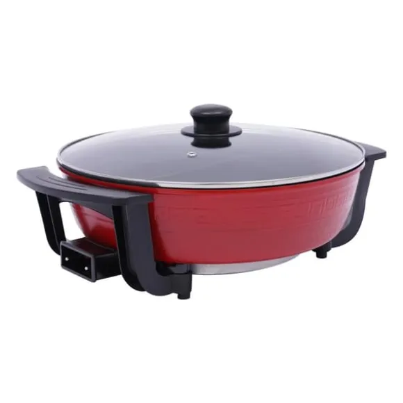 Hot Pot, 6L kapacitet, 5-hastighets temperaturkontroll,Röd
