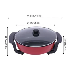 Hot Pot, 6L kapacitet, justerbar temperaturkontroll,Röd