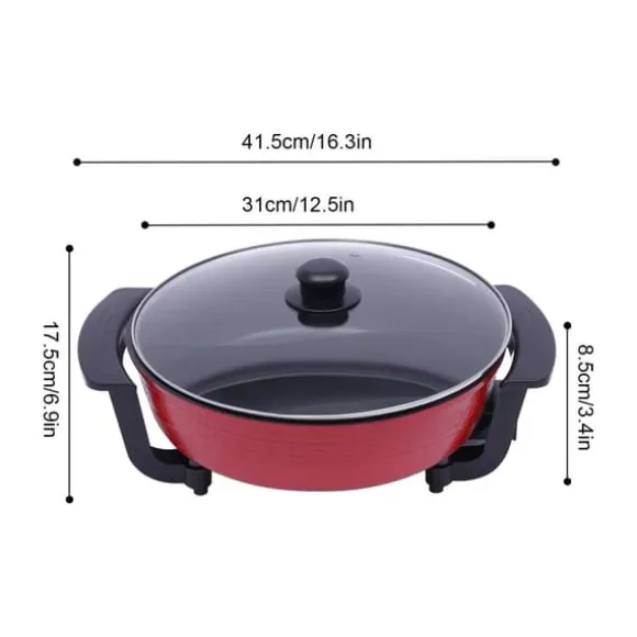Hot Pot, 6L kapacitet, justerbar temperaturkontroll,Röd