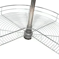 Hörnkarusell för köksskåp - Svängbar Halvcirkelkorg - 270° Rotation - Höjdjusterbar 71 cm - 2 Nivåer - Järn - Silver