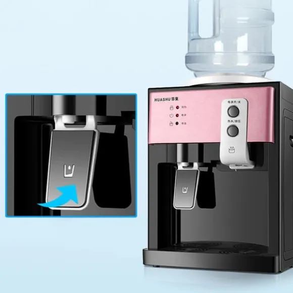 HS-09, fristående vattenkylare & dispenser, varm/kall, avtagbar design, silver, för hem eller kontor