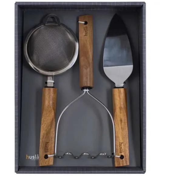HUSLA KÖKSredskap SET TRÄ, 3 ELEMENT