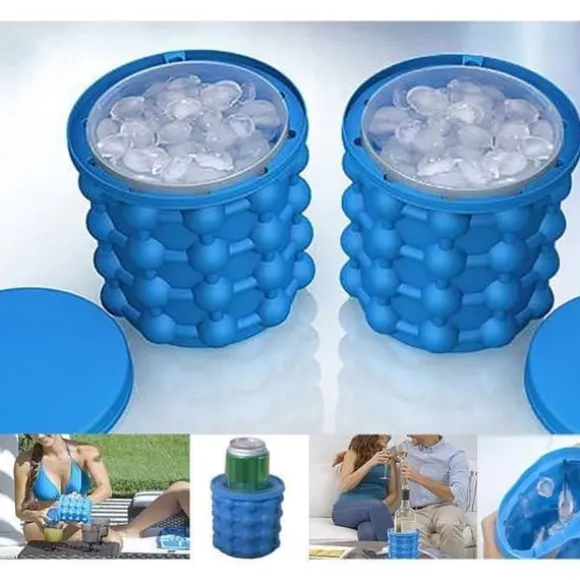Ice Cube Maker, Silikon Ice Cube bricka Magic Ice Cube Ice Formar Silikon ishink med lock för cocktail
