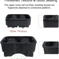 Ice Cube Mould - AN - 3D Skull - Silikon - Svart - Lock ingår