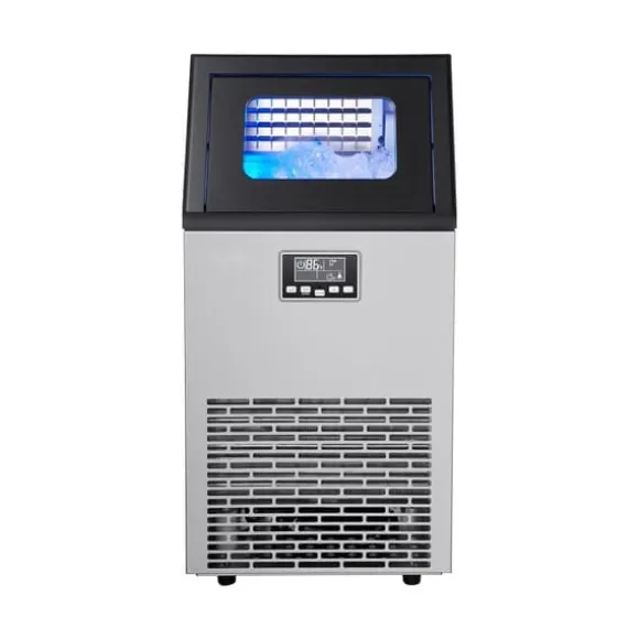 IJsblokjesmachine - Commerciële ijsmachine - Productie 45 kg/dag - Opslag 13 kg - Vrijstaand/onderbouw - Roestvrij staal - Zelfreinigend