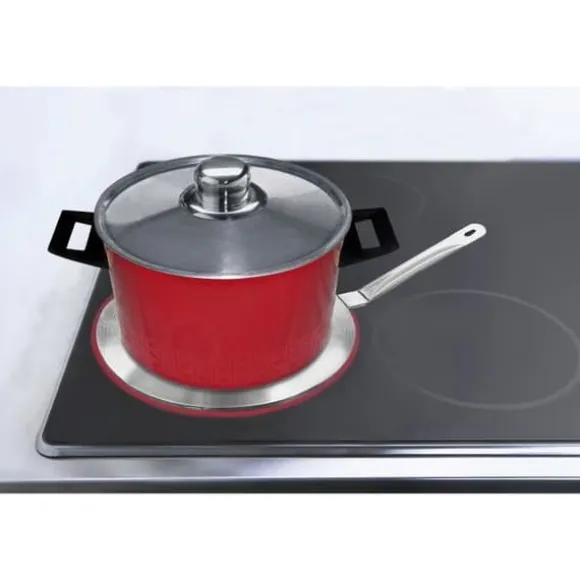 Induktionsanpassningsplatta - Rostfritt stål/Aluminium - 23 cm - Cool-Touch handtag - Besparande av redskap