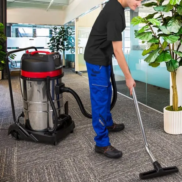 Industriell Dammsugare 80L Vått & Torrt 4 Munstycken Kommersiell Städning 3000W Trippelmotor Rostfritt Stål Tygfilter 1,5 m Slang 9 m Kabel Påslös ell | CDON