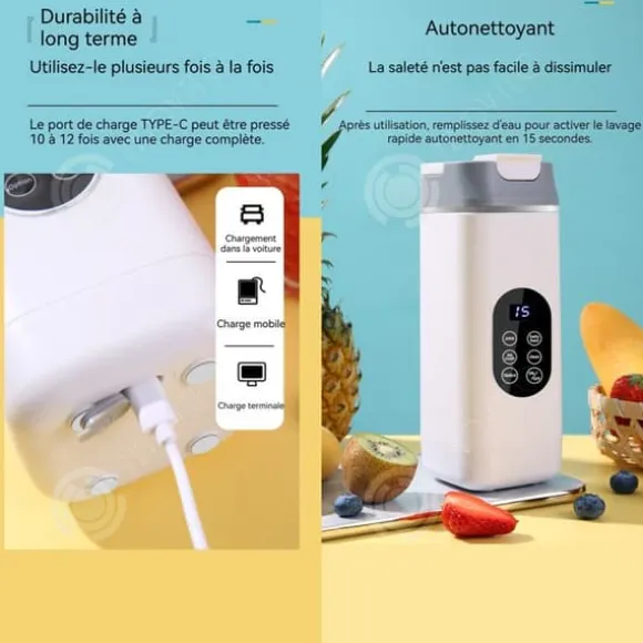 INN Elektrisk citruspress 420 ml kan pressa juice för att göra milkshakes och rengöra automatiskt med digital display.