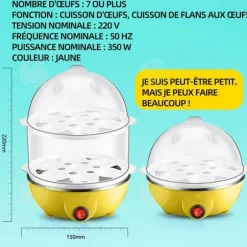 INN Äggkokare 220v elektrisk äggkokare 350w ångkokt äggkräm ångad ris ångad majs multifunktionell