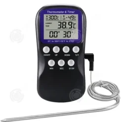 INN Kökstermometer 7,2x2x14,5cm Lätt att använda med intelligent digital display och nedräkningsalarm Svart