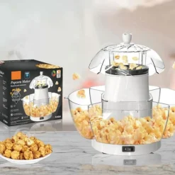 INN Popcornmaskin 1000W hemmahushållningar blåsa upp popcorn helt automatiskt 30x30cm hushållsapparater DIY lätt att göra