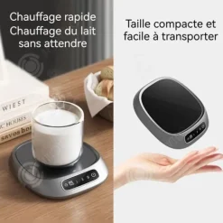 INN Uppvärmd Tasse 13x11,8x2,5cm Tre temperaturinställningar smart tidtagning snabb uppvärmning ingen koppval svart