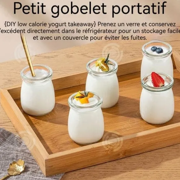 INN Yoghurtmaskin 1.2l med 5 skålar och 1 rostfri skål, justerbar temperatur för att göra yoghurt och hålla varm yoghurtmaskin