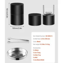 Isbollpresskit, 6 cm, Svart, Aluminium