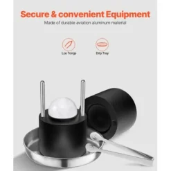 Isbollpresskit, 6 cm, Svart, Aluminium