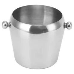 Ishink i rostfritt stål Champagne Ishink Vinkylningshink Dryckesbalja med smidigt handtag för hemmabarer Fester Silver Naken Stor 2L