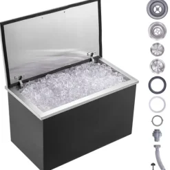 Ishink 24x20x15, Drop in Ice Chest, i rostfritt stål med lock