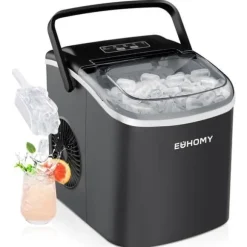 Ismaskin - EUHOMY - Svart - 12 kg/24 h - Självrengörande - Bärhandtag