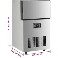 Ismaskin 45 kg/dygn - Effektiv isstillverkning för hem och företag | Färg: Silver