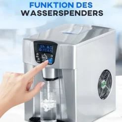 Ismaskin 12 kg/24 h, 9 isbitar på 6–10 min, 2 L tank, LCD, silver